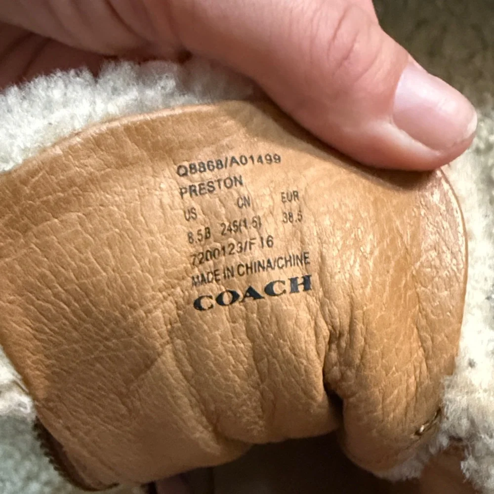 Coach Women's Tan Leather Boots - Picture 4 of 9